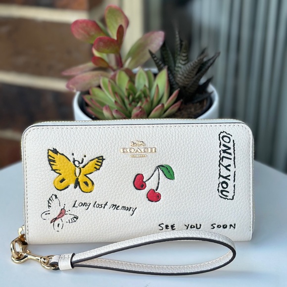 Coach Handbags - Coach Long Zip Around Wallet With Sketch Print